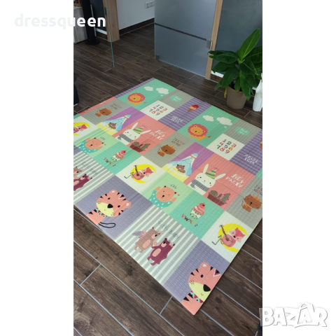 4129  Сгъваемо детско килимче за игра, топлоизолиращо 180x200х1см - Мече и горски животни, снимка 15 - Други - 44793207