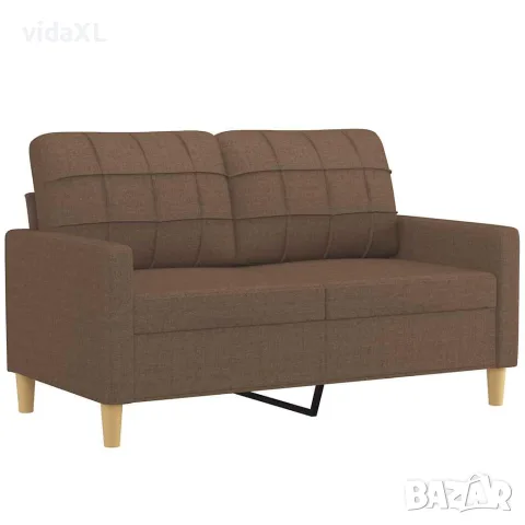 vidaXL 2-местен диван, Кафяв, 120 см, плат