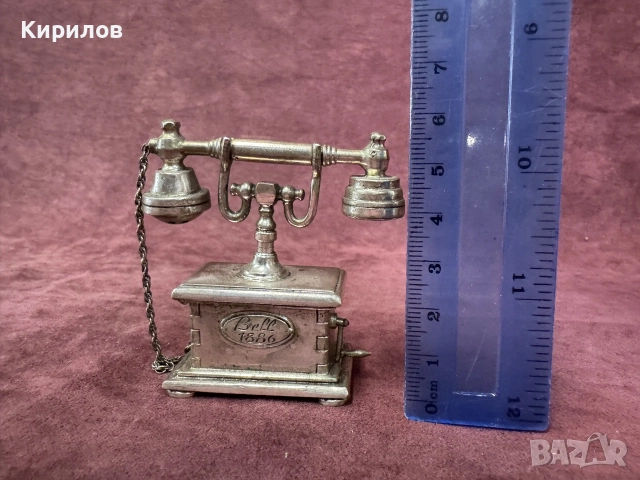 Ретро Телефон сребро-0,800., снимка 8 - Антикварни и старинни предмети - 56123958