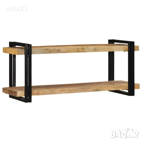 vidaXL Стенен рафт 110x33x45 cm Масивна груба дървесина Манго, снимка 2 - Етажерки - 56147549