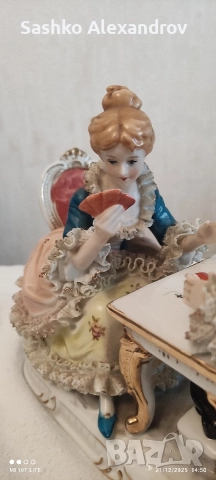 Японска порцеланова фигура с Dresden дантела - винтидж , снимка 5 - Антикварни и старинни предмети - 52879134