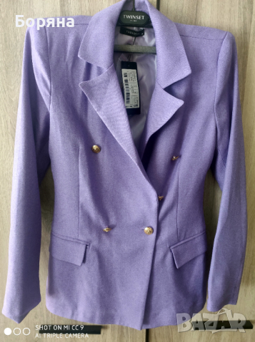 НАМАЛЕН - Trendyol нов елегантен лилав блейзър , снимка 6 - Сака - 44699659