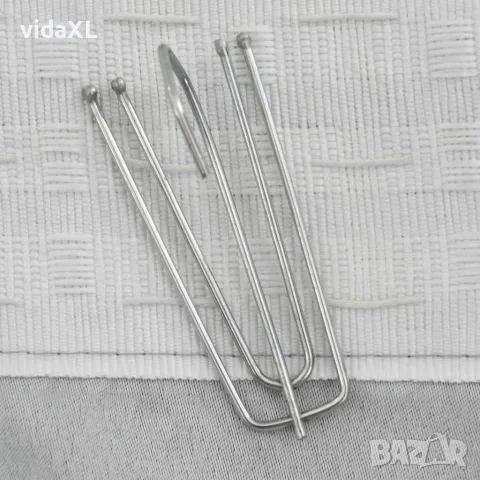 vidaXL Затъмняваща завеса с куки, имитираща лен, сив, 290x245 см, снимка 3 - Пердета и завеси - 56146728