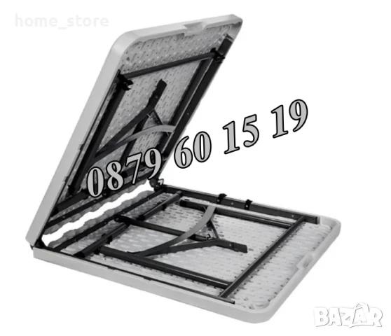 Комплект Сгъваема маса за кетъринг 180/74 см с 6 бр. сгъваеми столове, снимка 3 - Градински мебели, декорация  - 50488473