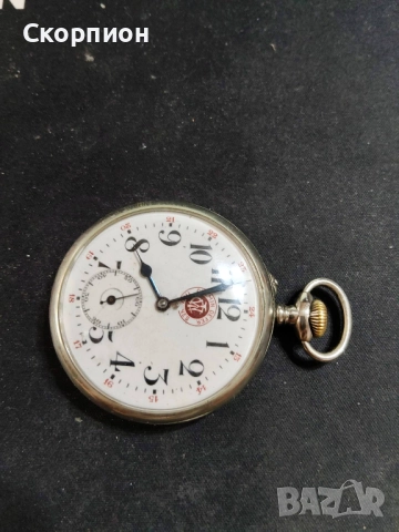 Швейцарски джобен часовник - CHEMIN DEFER TAVANES  ARGENTAN , снимка 8 - Джобни - 48739824