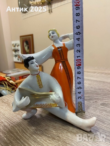 Винтидж съветска порцеланова фигурка „Руски танц“, снимка 7 - Антикварни и старинни предмети - 51940427