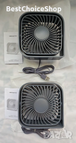 2броя USB Вентилатори, Безшумни, 3 Скорости, 360°, снимка 3 - Вентилатори - 53598319