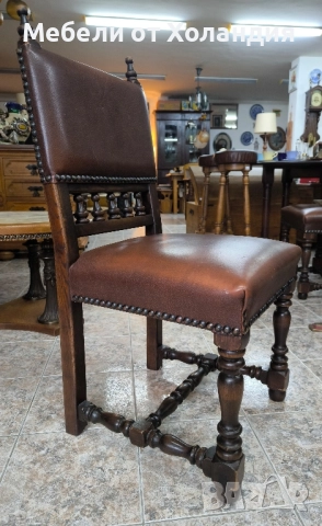 4 бр. дъбови стола с естествена кожа, снимка 6 - Столове - 52468098