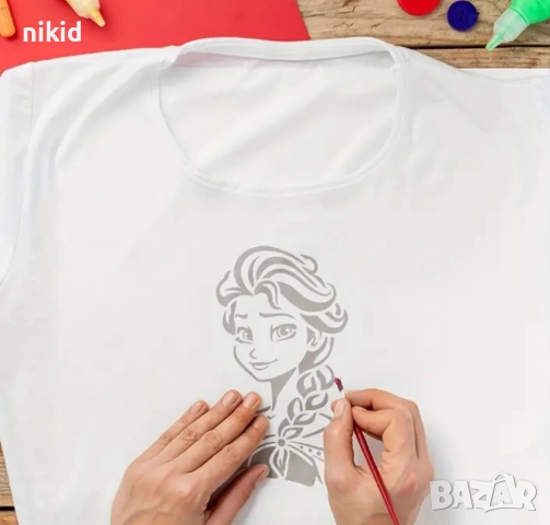 4 вида Елза Анна Замръзлалото Кралство Frozen стенсил шаблон спрей торта украса сладки Scrapbooking, снимка 4 - Други - 52069977