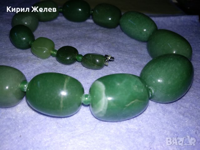 МАСИВНО СТИЛНО ФЕШЪН АРТ ХЕНД МЕЙД КОЛИЕ ОГЪРЛИЦА от ЮВЕЛИРНО ШЛИФОВАН ЗЕЛЕН АХАТ КАМЪНИ 34703, снимка 6 - Колиета, медальони, синджири - 39193111