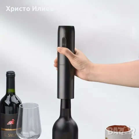 Електрическа отварачка за бутилки вино автоматичен тирбушон Помпа 4 в 1 USB зареждане, снимка 2 - Други - 48762807