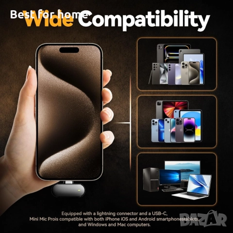 Безжичен микрофон Lavalier, снимка 4 - Микрофони - 51500971