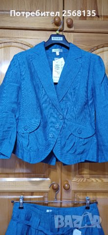 Разкошен Костюм на DANINI-Висококачествен Лен и Оригинален Дизайн!НОВ с Етикет!!, снимка 2 - Костюми - 44183515