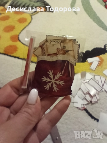 Коледна дървена играчка с късметче , снимка 6 - Декорация за дома - 52575173
