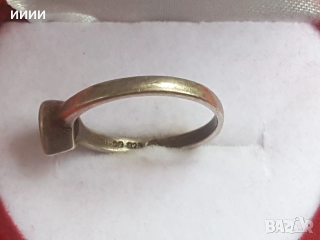 Сребърен пръстен с камък сърце, снимка 2 - Пръстени - 53243831