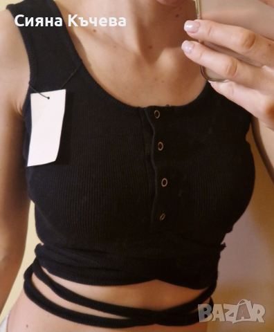 Ново! Дамски къс кроп топ, снимка 3 - Корсети, бюстиета, топове - 44760632