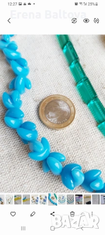  Стъкло  Мурано Колие обеци брошка, снимка 7 - Колиета, медальони, синджири - 53806161