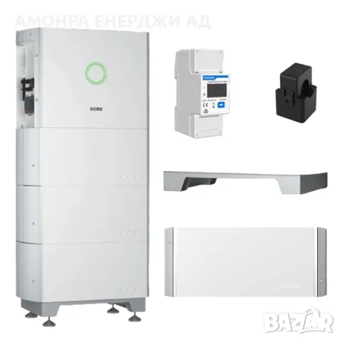 Комплект Монофазен хибриден инвертор SAJ HS2 5KW+батериен пакет (HV1)+Монофазен смарт метър+Стойка , снимка 1