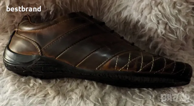 Мъжки маратонки от естествена кожа, в кафяв цвят, код 98/89, снимка 2 - Маратонки - 47311032