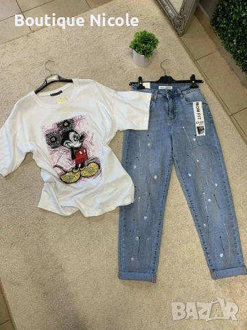 Дамски дънки и тениска 