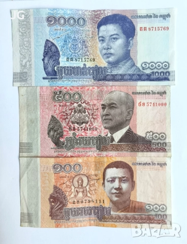 Банкноти от Камбоджа 1000 риела 500 риел 100 риела НОВАТА СЕРИЯ, снимка 2 - Нумизматика и бонистика - 51734825