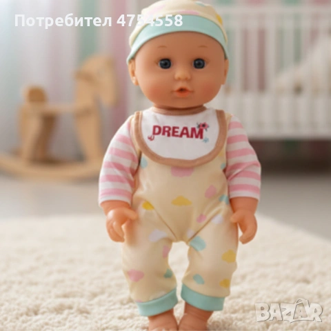 Кукла бебе 12 инча, която яде, пие и пишка – забавление и грижа за всяко дете, снимка 4 - Кукли - 53843159