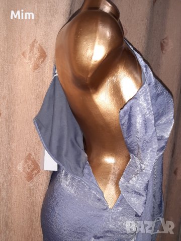 BUBBLEROOM 34 Оловно сиво синя рокля @, снимка 6 - Рокли - 38719889