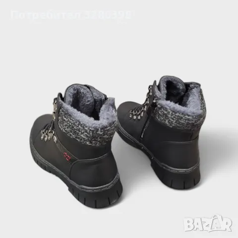 Дамски боти с топла подплата в черен цвят модел: 6059-1 black, снимка 4 - Дамски боти - 47511428