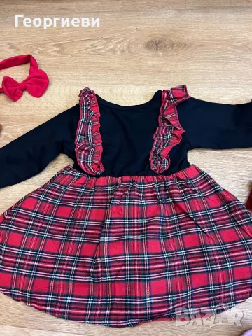 Коледна детска рокля с чорапи фиби и лента 18-24 м/рокля с еленче, снимка 8 - Бебешки рокли - 48427637