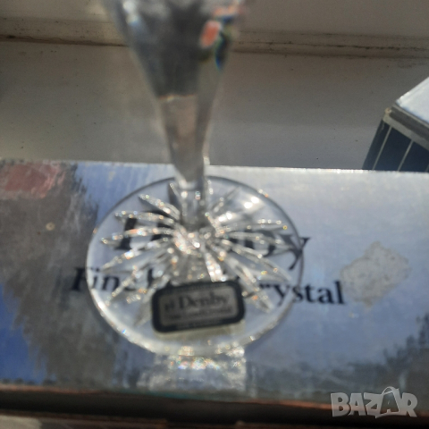 6 бр.Кристал нови чаши ръчно рязан кристал Denby, UK, снимка 3 - Чаши - 44624555