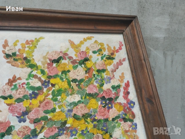 маслена картина с подпис 1992 Ема Йончева , снимка 5 - Картини - 51219353