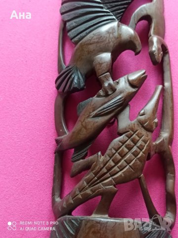 Африканска дървена маска , снимка 4 - Статуетки - 41405761