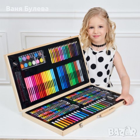 👧🧒👦 Детски комплект за рисуване - 180 части ✏🖍🖌, снимка 4 - Ученически пособия, канцеларски материали - 42220645