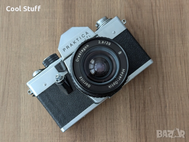 Фотоапарат Praktica LTL с обектив Meyer-Optik 2.8/29 Görlitz Orestegon, снимка 2 - Фотоапарати - 51662452