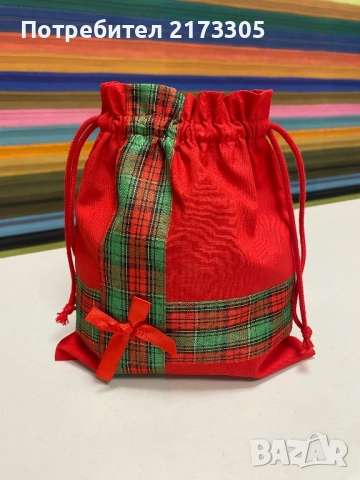 Коледни торбички(подаръчни)текстилни, снимка 3 - Коледни подаръци - 52179394