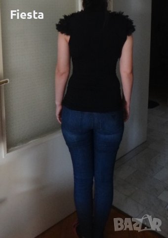Черна блуза с поло яка и харбали Kikiriki топ, снимка 9 - Тениски - 41834905