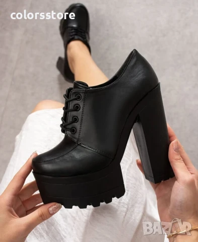 Обувки на ток - черна кожа - FB10

, снимка 3 - Дамски обувки на ток - 50946091