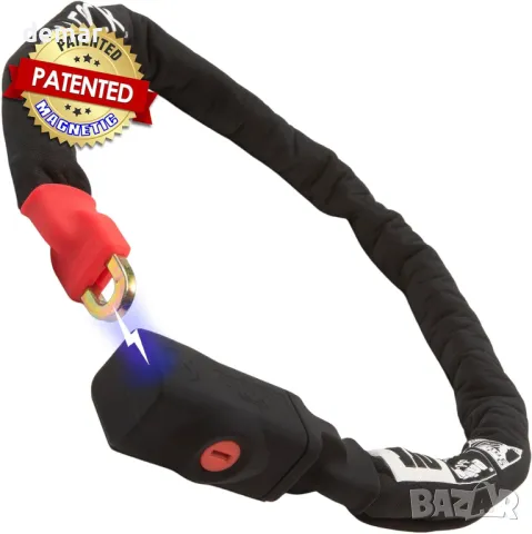 Верижна ключалка за велосипед Seatylock Viking с ключ - Патентована за скутери и велосипеди, 110 см, снимка 1