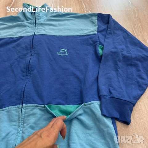 Puma Classification Винтидж спортно яке размер M синьо 80-те години, снимка 3 - Якета - 52496248