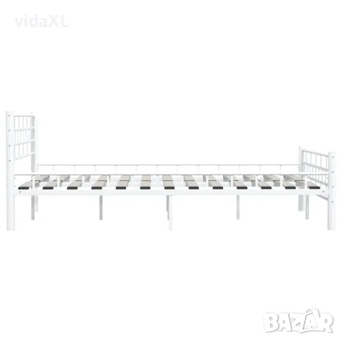 vidaXL Рамка за легло, бяла, метал, 140x200 cм, снимка 6 - Спални и легла - 56146497