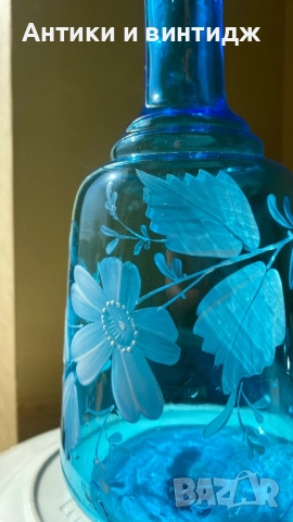 Античен декантер за вода, от витриолно стъкло, снимка 5 - Други - 51841814