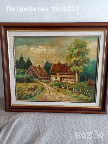 Стара маслена картина, снимка 4 - Картини - 40895244