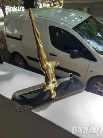 Стара антикварна мастилница със статуетка на балерина фигура, снимка 2 - Антикварни и старинни предмети - 50966150