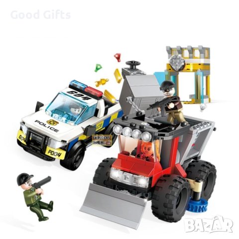 Конструктор Градска полиция Автомобилна гонка, 437 Части, снимка 2 - Конструктори - 42312272