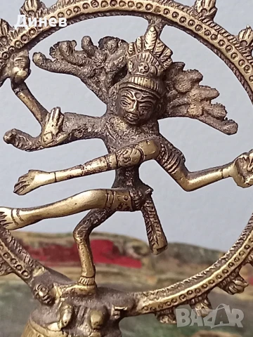 Две месингови скулптури шива Южна Индия, снимка 6 - Колекции - 50830148