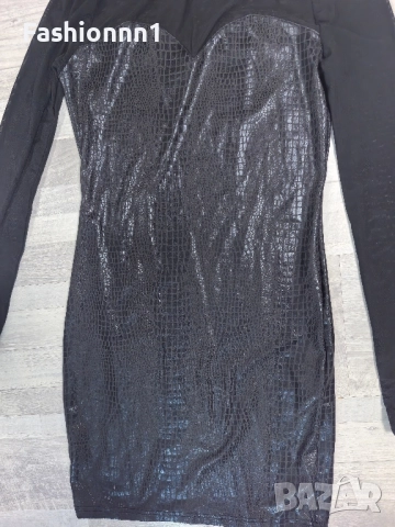 Черна змийска рокля , снимка 2 - Рокли - 52515839