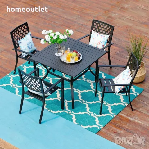 ПРОМОЦИЯ Градинска маса, квадратна с отвор за чадър PHIVILLA E02GF0703-060-01, снимка 9 - Градински мебели, декорация  - 49531283