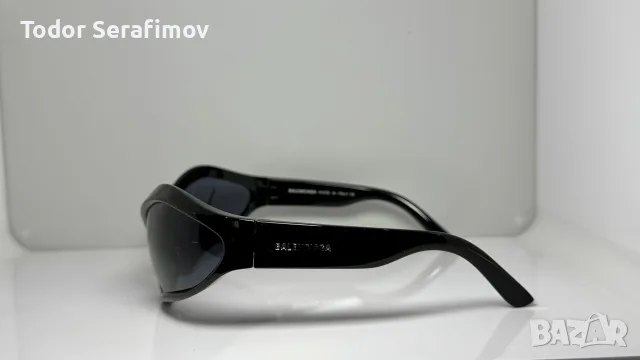 Слънчеви очила Balenciaga Swift Oval / Wrap – Черни / Прилепваща маска, снимка 2 - Слънчеви и диоптрични очила - 55788621