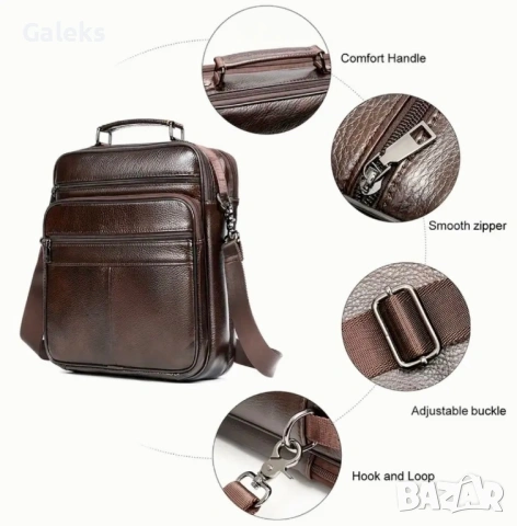 Мъжка голяма, професионално/ежедневно бизнес чанта / Кафява естест. кожа!, снимка 8 - Чанти - 53101821