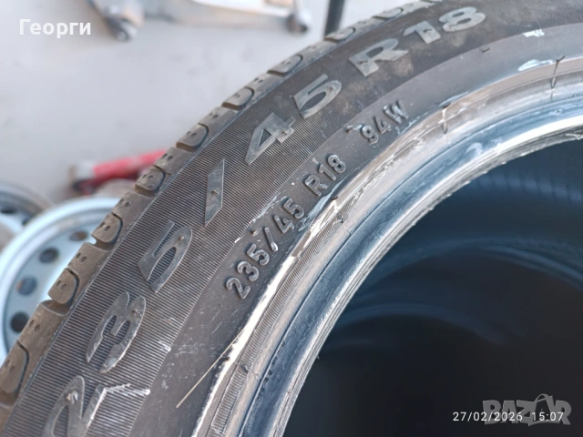 4бр. летни гуми 235/45/18 Pirelli, снимка 5 - Гуми и джанти - 53666326